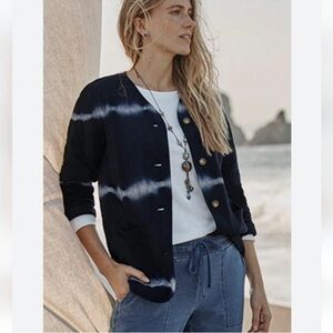 J. Jill PureJill Tie-Dyed Expressions Quilted Shabori Jacket Size Medium